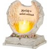 Dekorácia MagicHome, Anjelské krídla na knihe so sviečkou, LED, keramika, na hrob, 18x13,5x20 cm Dekorácia MagicHome, Anjelské krídla na knihe so sviečkou, LED, keramika, na hrob, 18x13,5x20 cm
