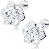 Šperky eshop - Náušnice, striebro 925, ligotavý kvietok, číre zirkóny SP66.31 Šperky eshop - Náušnice, striebro 925, ligotavý kvietok, číre zirkóny SP66.31