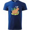 Kapybara a vtáčik - Klasické pánske tričko vyššej gramáže - M ( Kráľovská modrá ) Kapybara a vtáčik - Klasické pánske tričko vyššej gramáže - M ( Kráľovská modrá )