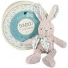 Doudou Dárková sada - Šedý plyšový králík z BIO bavlny 25 cm Doudou Dárková sada - Šedý plyšový králík z BIO bavlny 25 cm