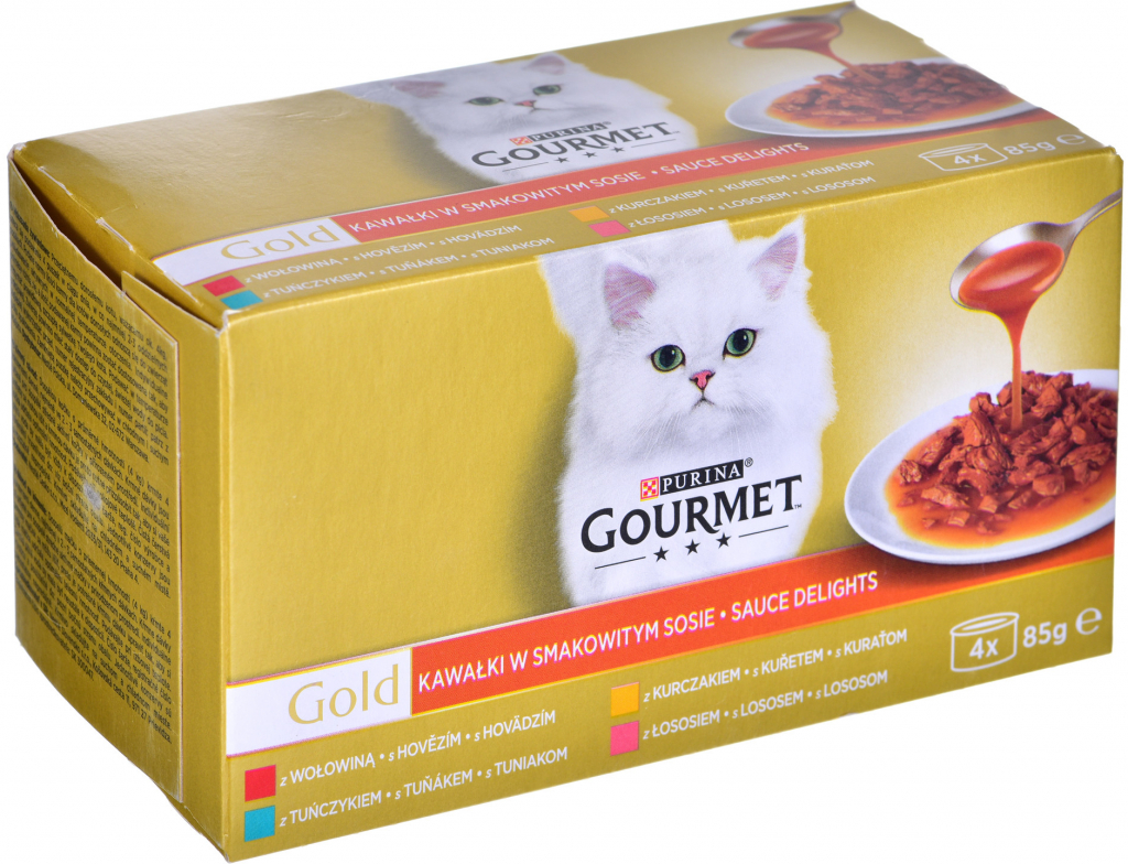 Gourmet Gold Cat kúsky mäsa v šťave 4 x 85 g