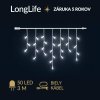 LongLife spojovateľná led svetelná záclona vonkajšia - 50led - 3m studená biela - biely kábel LongLife spojovateľná led svetelná záclona vonkajšia - 50led - 3m studená biela - biely kábel