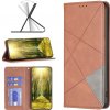 Peňaženkové kožené puzdro Rhombus Texture na Motorola Edge 40 - Hnedá Peňaženkové kožené puzdro Rhombus Texture na Motorola Edge 40 - Hnedá