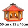 MKSTOR Drevené kŕmitko pre vtáky 50x35x46cm, vtáčia búdka, červená MKSTOR Drevené kŕmitko pre vtáky 50x35x46cm, vtáčia búdka, červená