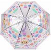 Detský priehľadný vystreľovací dáždnik - fialová sv. Detský priehľadný vystreľovací dáždnik - fialová sv.