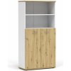 DREVONA Kancelárska skriňa vysoká LUTZ s nikou, dub artisan + biela DREVONA Kancelárska skriňa vysoká LUTZ s nikou, dub artisan + biela