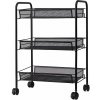 Verk 27239 Regál na kolieskach, 3 police čierna Verk 27239 Regál na kolieskach, 3 police čierna