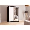 Marpol Šatníková skriňa so zrkadlom Lottie 150 cm čierna/biela Marpol Šatníková skriňa so zrkadlom Lottie 150 cm čierna/biela