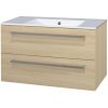 Mereo Bino, kúpeľňová skrinka s keramickým umývadlom 101 cm, dub Sand Barbera Mereo Bino, kúpeľňová skrinka s keramickým umývadlom 101 cm, dub Sand Barbera