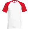 Fruit of the Loom Tričko Baseball T, raglánové, krátký rukáv, pánské COT16102690313-white/red 3XL Bílá/červená Fruit of the Loom Tričko Baseball T, raglánové, krátký rukáv, pánské COT16102690313-white/red 3XL Bílá/červená