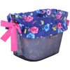 Culbags Vložka do košíka modrá s kvietkami a ružovými stuhami Culbags Vložka do košíka modrá s kvietkami a ružovými stuhami