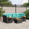 Súprava záhradného nábytku z umelého ratanu VidaXL, modrá, 7-dielna Súprava záhradného nábytku z umelého ratanu VidaXL, modrá, 7-dielna