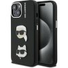 Karl Lagerfeld Grained PU K&CH Heads Zadný Kryt pre iPhone 15 Black