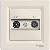 Schneider Electric Asfora Anténová zásuvka priebežná, TV + R, termoplast, krémová, EPH3300223 Schneider Electric Asfora Anténová zásuvka priebežná, TV + R, termoplast, krémová, EPH3300223