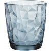 Bormioli Pohár na vodu whisky DIAMOND farba modrá Ocean blue 300 ml