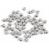 Plastové korálky mini hviezdičky, srdiečka, kocky metalické - strieborné srdcia (10 g) Plastové korálky mini hviezdičky, srdiečka, kocky metalické - strieborné srdcia (10 g)