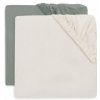 Jollein Napínacia plachta 140/150 x 70/75 cm 2 ks Sea Green/Ivory Jollein Napínacia plachta 140/150 x 70/75 cm 2 ks Sea Green/Ivory