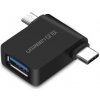 Adaptér 2v1 z USB-C na MicroUSB + USB-C OTG UGreen čierny Adaptér 2v1 z USB-C na MicroUSB + USB-C OTG UGreen čierny