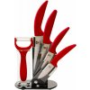 Royalty Line RL-C4ST 5-dielna sada nožov, keramické nože so škrabkou, červená