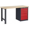 Manutan Dielenský stôl Weld s 5 zásuvkami, 84 x 150 x 68,5 cm, antracit Manutan Dielenský stôl Weld s 5 zásuvkami, 84 x 150 x 68,5 cm, antracit
