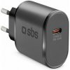 SBS Mobile SBS TETR1CPD25 25W USB-C nabíječka do zásuvky s funkcí Power Delivery - černá SBS Mobile SBS TETR1CPD25 25W USB-C nabíječka do zásuvky s funkcí Power Delivery - černá