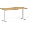 Výškovo nastaviteľný stôl, 160x80 cm, 2 motory, biela podnož, buk Výškovo nastaviteľný stôl, 160x80 cm, 2 motory, biela podnož, buk