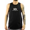 Pánske základné tričko bez rukávov Alpha Industries s logom – čierne Pánske základné tričko bez rukávov Alpha Industries s logom – čierne