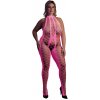 Ouch! Glow in the Dark Bodystocking with Halterneck Neon Pink