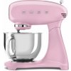 Smeg SMEG 50's Retro Style kuchyňský robot s nerezovou mísou 4,8l, SMF05, 1000W, pastelově růžová SMF05PKEU Smeg SMEG 50's Retro Style kuchyňský robot s nerezovou mísou 4,8l, SMF05, 1000W, pastelově růžová SMF05PKEU