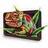 V-Syndicate sklenený 3D podklad s dreveným rámom medium design chameleon