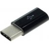 Adaptér Micro-USB 2.0 na USB-C konektor čierny Adaptér Micro-USB 2.0 na USB-C konektor čierny