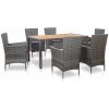 Zostava záhradného nábytku, drevo vidaXL, sivá, 7-dielna Zostava záhradného nábytku, drevo vidaXL, sivá, 7-dielna