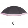 PERLETTI Dámsky automatický dáždnik COLOR BORDER / ružová obruba, 21695 PERLETTI Dámsky automatický dáždnik COLOR BORDER / ružová obruba, 21695