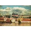 DIMEX | Vliesové fototapety na stenu Retro pohľadnice - Praha MS-5-2134 | 375 x 250 cm | modrá, červená, biela, hnedá + Vliesová fototapeta na stenu DIMEX Retro pohľadnice - Praha MS52134 v rozmere 37 DIMEX | Vliesové fototapety na stenu Retro pohľadnice - Praha MS-5-2134 | 375 x 250 cm | modrá, červená, biela, hnedá + Vliesová fototapeta na stenu DIMEX Retro pohľadnice - Praha MS52134 v rozmere 37