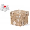 MFP vianočná darčeková krabica s vekom, rozmer 8x8x8cm, hnedý kraft s potlačou MFP vianočná darčeková krabica s vekom, rozmer 8x8x8cm, hnedý kraft s potlačou