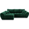 Windsor & Co Sofas so zamatovým poťahom Nuage ľavý roh tmavo zelená