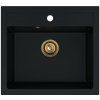Sink Quality Ferrum, kuchynský granitový drez 565x510x205 mm + zlatý sifón, čierna, SKQ-FER.C.1K60.XG Sink Quality Ferrum, kuchynský granitový drez 565x510x205 mm + zlatý sifón, čierna, SKQ-FER.C.1K60.XG