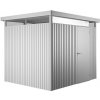 Plechový záhradný domček Biohort HighLine H3 jednokrídlové dvere 254 x 214 cm strieborný metalický Plechový záhradný domček Biohort HighLine H3 jednokrídlové dvere 254 x 214 cm strieborný metalický