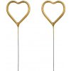Ozdoba na tortu - prskavky zlatá srdce - 2 ks Ozdoba na tortu - prskavky zlatá srdce - 2 ks