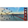 Vodorovné Sklenené hodiny na stenu Most San Francisco 60x30 cm Vodorovné Sklenené hodiny na stenu Most San Francisco 60x30 cm