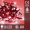 Vianočná LED svetelná reťaz vnútorná - 50LED - 4M Červená Vianočná LED svetelná reťaz vnútorná - 50LED - 4M Červená