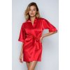 Saténový dámsky župan 90 červený M - Darčeková krabička Saténový dámsky župan 90 červený M - Darčeková krabička