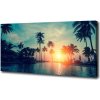Foto obraz na plátne Západ slnka palmy 100x50 cm Foto obraz na plátne Západ slnka palmy 100x50 cm
