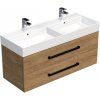 Kúpeľňová skrinka s čiernou úchytkou a umývadlom SAT Cube Way 120x53x46 cm dub Hickory mat CUBE46C1202DHSAT Kúpeľňová skrinka s čiernou úchytkou a umývadlom SAT Cube Way 120x53x46 cm dub Hickory mat CUBE46C1202DHSAT
