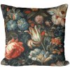 Soovi Home Obliečka na vankúš Baroque Bloom – bohatý kvetinový vzor v teplých farbách na tmavom podklade Veľkosť: 50x50 mikrovlákno Soovi Home Obliečka na vankúš Baroque Bloom – bohatý kvetinový vzor v teplých farbách na tmavom podklade Veľkosť: 50x50 mikrovlákno