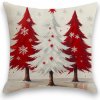 Vianočná obliečka na vankúš 45 × 45 cm, stromčeky s vločkami Vianočná obliečka na vankúš 45 × 45 cm, stromčeky s vločkami