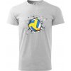 Volejbal lopta v triku - Klasické pánske tričko vyššej gramáže - S ( Svetlosivý melír ) Volejbal lopta v triku - Klasické pánske tričko vyššej gramáže - S ( Svetlosivý melír )