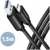 Axagon BUCM3-AM15AB USB-C USB-A, USB 3.2 Gen 1, 3A, ALU, 1,5m, černý