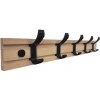 Walteco Vešiaková lišta, 500x80mm, 5 háčikov, bambus+matná čierna , 8669 Walteco Vešiaková lišta, 500x80mm, 5 háčikov, bambus+matná čierna , 8669