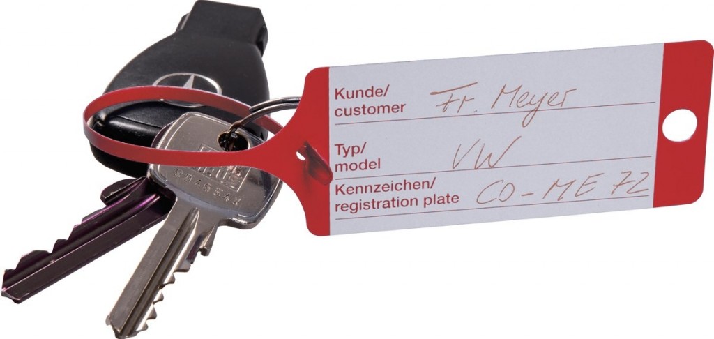 EICHNER Plastové visačky na kľúče so štítkom a pútkom 9208-00635 - červené